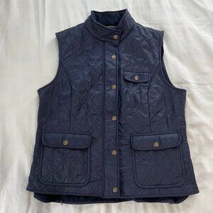 Talbots Navy Blue Quilted Adjustable Waist Lightweight Vest | Size Large